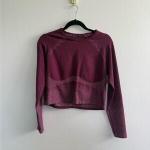 Fabletics Seamless Cropped Long-Sleeve Top - Deep Wine